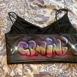 90’s baby Crop top Gemini Printed